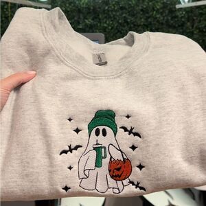 Cute Ghost Embroidered Sweatshirt